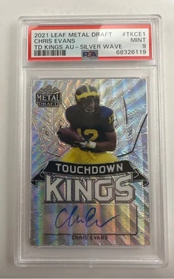 2021 Leaf Metal Draft Touchdown Kings Autographs Chris Evans #TKCE1 PSA 9 - Image 1 of 3