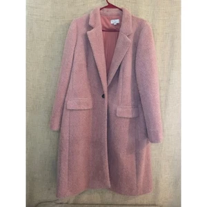 LOFT Damen Rosa Fischgrät Tweed Mantel Jacke Langarm Größe L Karriere - Bild 1 von 10
