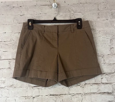 Nuevo con etiquetas Pantalones Cortos Theory Para Mujer Talla 2 Arbinda Marrón Almendra Puños Algodón Elastano NUEVO Foto 1 de 4