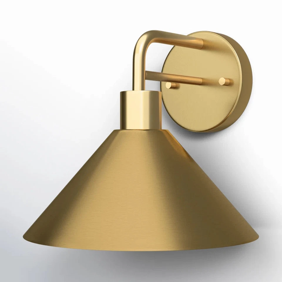 Aplique de pared industrial Trans Globe Roscoe luz oro antiguo Foto 1 de 4