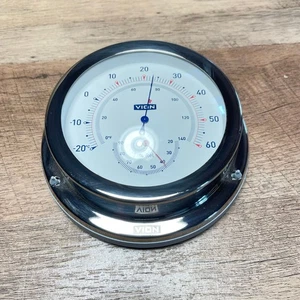 Vion A100 TH Thermometer Hygrometer Ø 129 mm Edelstahl poliert Zifferblatt weiß - Picture 1 of 3