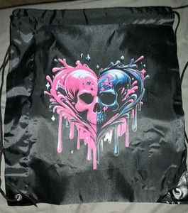 Totenkopf Herz Schultergurt Büchertasche - Bild 1 von 1