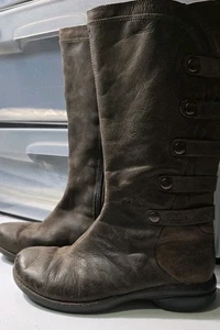 Stivali equitazione Merrell Tetra Strap donna misura 7,5 pelle marrone metà polpaccio zip piatta - Foto 1 di 7