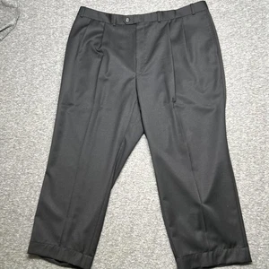 Pantalones Lauren Ralph Lauren Para Hombre 42x26 Negro Lana Vestido Plisado Total Comodidad - Imagen 1 de 7