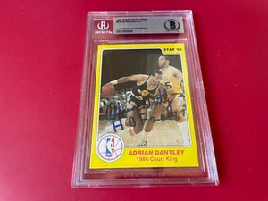 Tarjeta Adrian Dantley Pistons 1986 Star Court Kings firmada automática BAS losa - Imagen 1 de 2