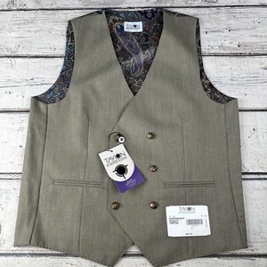 New Tayion Collection Men's Classic-Fit Wool Blend Suit Vest Camel Small NWT $85 - Picture 1 of 9