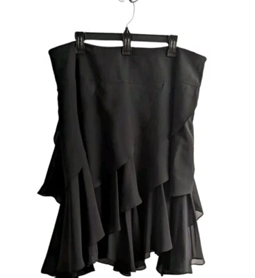 Falda midi para mujer de la colección Nygard talla 18 negra forrada en capas ropa de trabajo para boda Foto 1 de 4