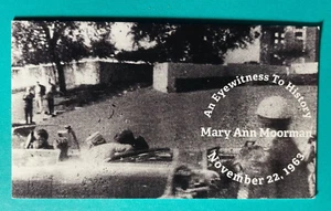 SIGNED MARY ANN MOORMAN AUTOGRAPHED BUSINESS CARD - JFK ASSASSINATION WITNESS - Picture 1 of 2