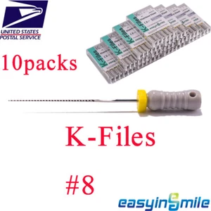 60 piezas limas dentales endo K limas endodónticas acero inoxidable lima punta 25 mm #8 - Imagen 1 de 2
