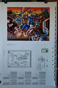 CAPTAIN AMERICA LITHOGRAPHIE JACK KIRBY COA SELTEN UNGESCHNITTENES BLATT SIGNIERT SIEGEL MARVEL - Bild 1 von 16