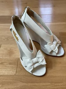 loriblu Shoes Ivory Sandal Heels Sz 39 Us 8.5 Pre-owned - Picture 1 of 13