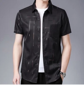 Men's Dress Shirts Formal Business Short Sleeves Slim Fit Non Iron Casual Shirts - Picture 1 of 23