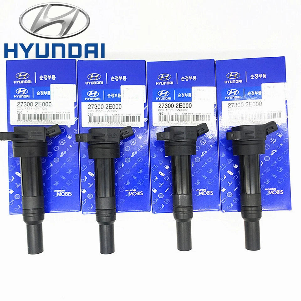 4x Bobina de Ignição Genuína 27300-2E000 Para 2001-17 Hyundai Elantra Kia Soul UF651 - Imagem 1 de 4