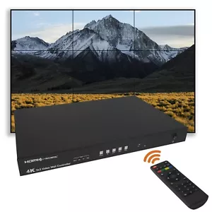 Controlador de pared de video J-Tech Digital 4K 30Hz HDCP 2.2 HDMI USB tipo C VGA DP 3x3 - Imagen 1 de 9