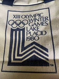 Vintage 1980 Lake Placid, New York XIII OLYMPICS Winter Games Canvas Tote Bag - Bild 1 von 4