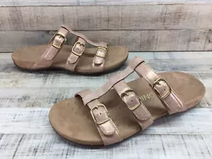 Vionic Orthaheel Misa Damen-Sandalen roségoldfarben schimmernd 3 Riemen verstellbar Größe 8 - Bild 1 von 8