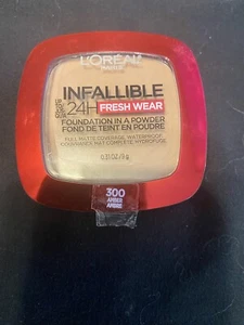 1PZ Fondotinta in Polvere Infallibile L'Oreal Paris 24 Ore #300 "Ambra" - Foto 1 di 4