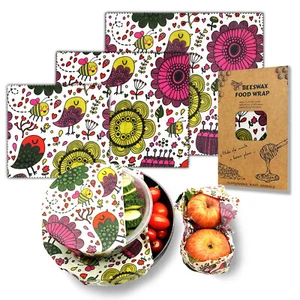Brand New 3 Pack Beeswax Food Wraps Sandwich Wrap Washable Eco-Friendly Reusable - Picture 1 of 36