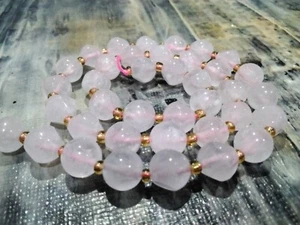 Nat Madagascar Rose Quartz, 6 Sided Celestial Dice, Faceted, 8-8.5x8-8.5mm,40pce - Picture 1 of 3