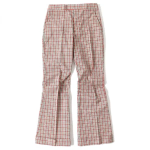 Maison Margiela 1 Ladies Tapered Pants Check Plaid Pattern Double Hem Orange 38 - Picture 1 of 7