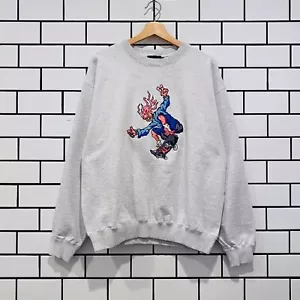 SUDADERA XLARGE BURNING MONSTER CUELLO REDONDO CENIZA - Imagen 1 de 4