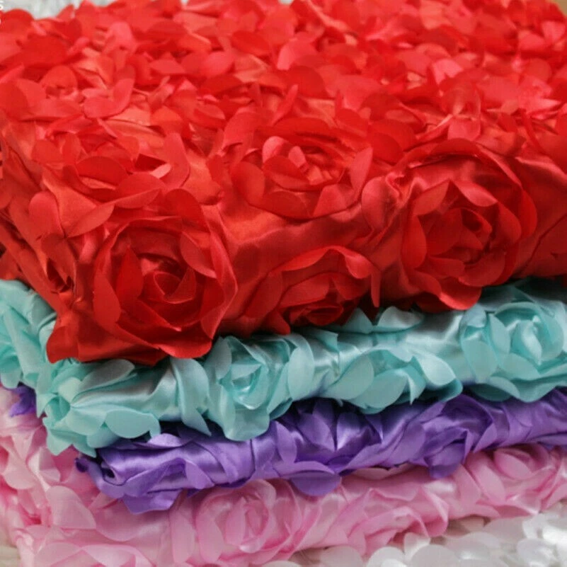 Roseta de flores 2M 3D tela boda alfombra escenario fondo hágalo usted mismo vestido artesanal rojo Foto 1 de 4