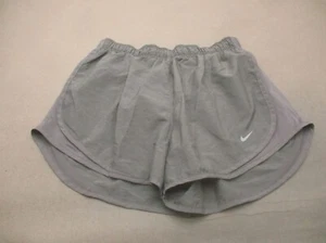 NIKE DRI-FIT taglia L pantaloncino donna grigio elasticizzato foderato in vita sportivo corsa 613 - Foto 1 di 8