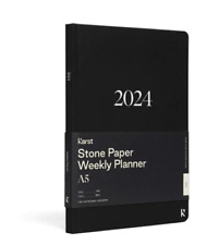 HALF PRICE !!! WEEKLY PLANNER 2024 | Hardcover A5 | Karst Stone Paper black