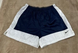 Vintage Nike Team short men’s XL White Blue satin dazzle Silky Basketball EUC - Picture 1 of 11