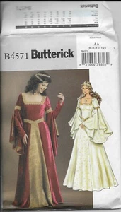 Butterick B4571 Sizes 6-12 Misses Renaissance Princess Gown Costume - Picture 1 of 4