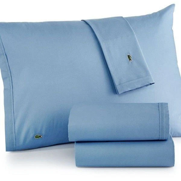 Juego de sábanas 4 piezas LACOSTE Alligator Allure azul algodón sarga cepillada king nuevo en paquete Foto 1 de 1