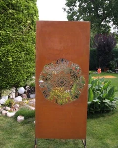Edelrost Mandala II, 190x80cm, Sichtschutz, Trennwand, Gartendeko - Bild 1 von 4