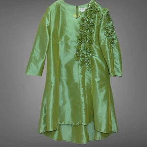 Dorinda Clark Cole Rose Coll Womens Dress Plus 26 Green Shantung Ruffle Church - Picture 1 of 12