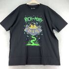 Rick And Morty License Mens Graphic T-Shirt Black Spaceship Crew Neck Cotton 4Xl