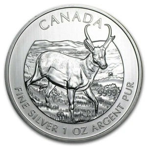 2013 CANADIAN ANTELOPE COIN - 1 OZ. SILVER - $5 FIVE DOLLAR - MINT BU - Picture 1 of 2