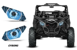 UTV Headlight Eye Graphics Kit Decal For Can Am Maverick X3 CYBORG BLUE - Bild 1 von 1