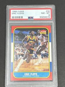 1986 Fleer Basketball #34 Eric Floyd PSA 8 NM-MT 015