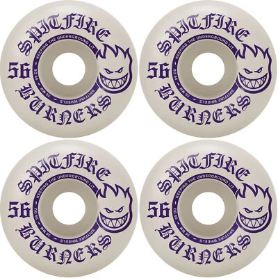 Spitfire Skateboard Wheels Burners 56mm 99A White/Purple