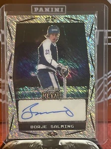 2024 Leaf Metal Legends Hockey Borje Salming Auto BA-BS1 Silver Shimmer 1/10 - Bild 1 von 2