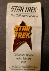 Spilla smaltata Star Trek 25 anni 1991 NOS card originale Columbia House - Foto 1 di 5