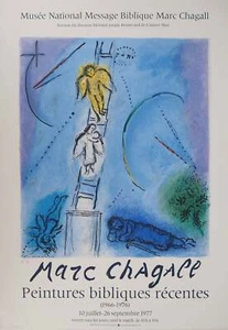 Marc CHAGALL : L'échelle céleste de Jacob, Affiche en lithographie signée - Imagen 1 de 7