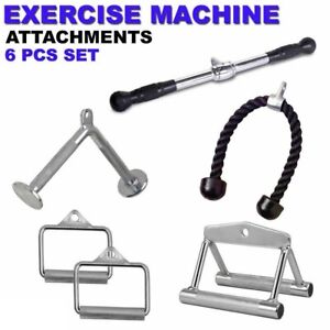 FMTX Home Gym Cable Attachment Handle Machine Exercise Chrome PressDown Combo