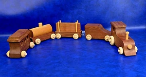 Handcrafted Homemade 5 Piece Wooden Model Train Minimalistic Simple OOAK - Picture 1 of 24