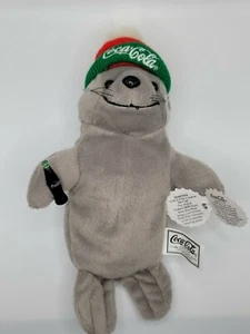 Vintage 1998 Coca-Cola Collectible Seal in Ski Cap Bean Bag Plush with Tags - Picture 1 of 11