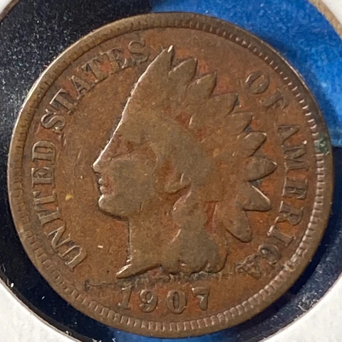 1907 1C Indian Cent, with planchet flaw (73229) Cover