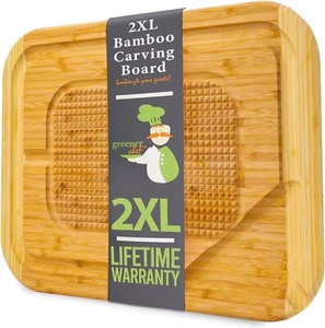 24 Inch 2xl Organic Meat Carving Board With Lifetime Replacements Wooden Butcher - Picture 1 of 6