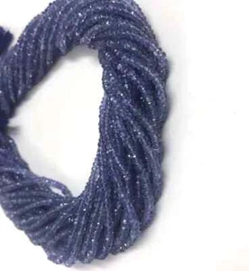 AAA+ Tanzanite Faceted Rondelle Beads 3-3.5mm 1 Natural Tanzanite Beads13"Strand - Picture 1 of 4