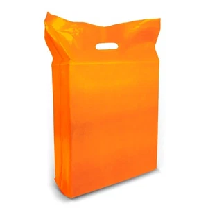 100 Pack 15" x 18+2" 1.25 mil Thick - Orange Merchandise Plastic Shopping Bags - Picture 1 of 7