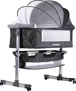 Co Sleeper Bassinet Baby 2in1 mamakiddies Bassinet Rocker Crib Adjustable Height - Picture 1 of 8