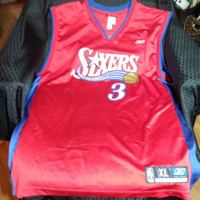 Reebok Allen Iverson Blue Philly 76ers Sixers Basketball Jersey XL